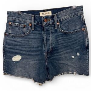 Madewell shorts NEW distressed Blue Jean the dad Jean 24 cotton frayed hem